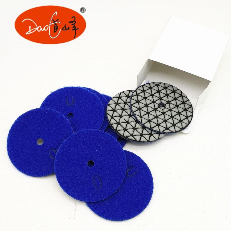 Daofeng 4inch 100mm Dry Marble Polishing Pads for Quartz (triangle)