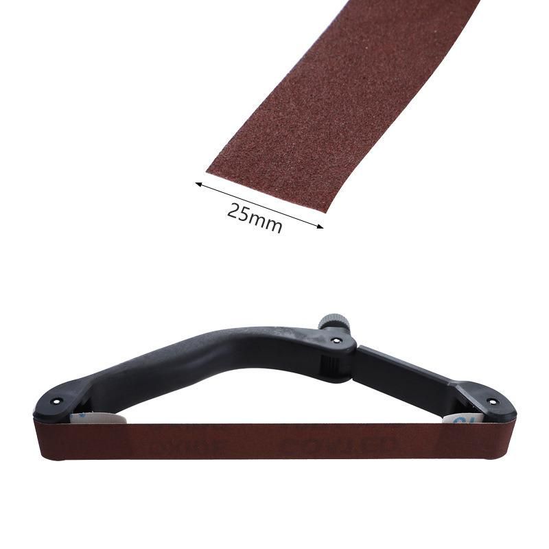 Hand-Held Bow-Shaped Sandpaper Rack Special-Shaped Belt Rack Belt Roll Set Small Manual Grinding and Polishing Tool