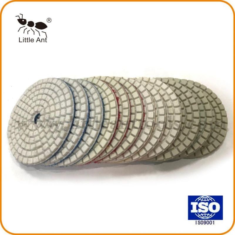 4" 100mm White Color Diamond Polishing Pads for Light Color Stone