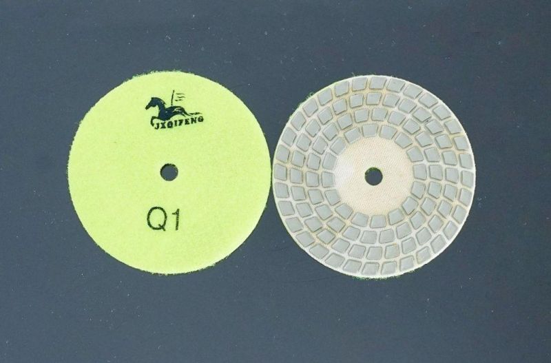 Top Qifeng 4 Inch/100mm 4 Steps Diamond Tools Polishing Pads for Nature Stones