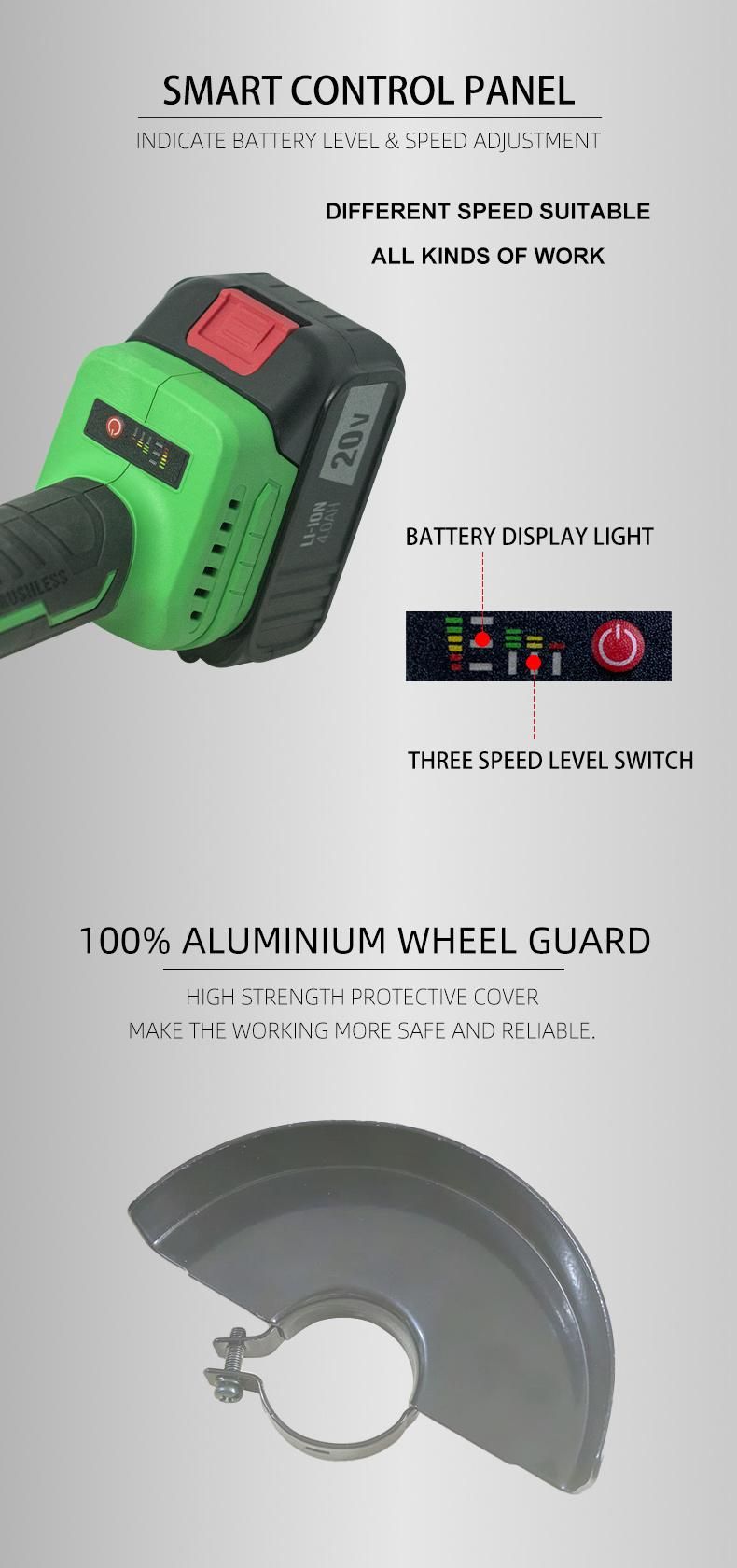 Hypermax 20V Li-ion Battery Cordless Brushless Rich-Inclusive Angle Grinder