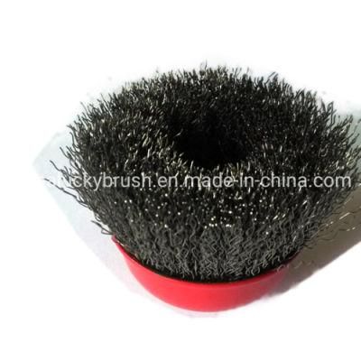 3&quot; Crimped Stainless Steel Cup Brush for Grinding Steel Wire Brush Industrial Brush for Machine (YY-312)