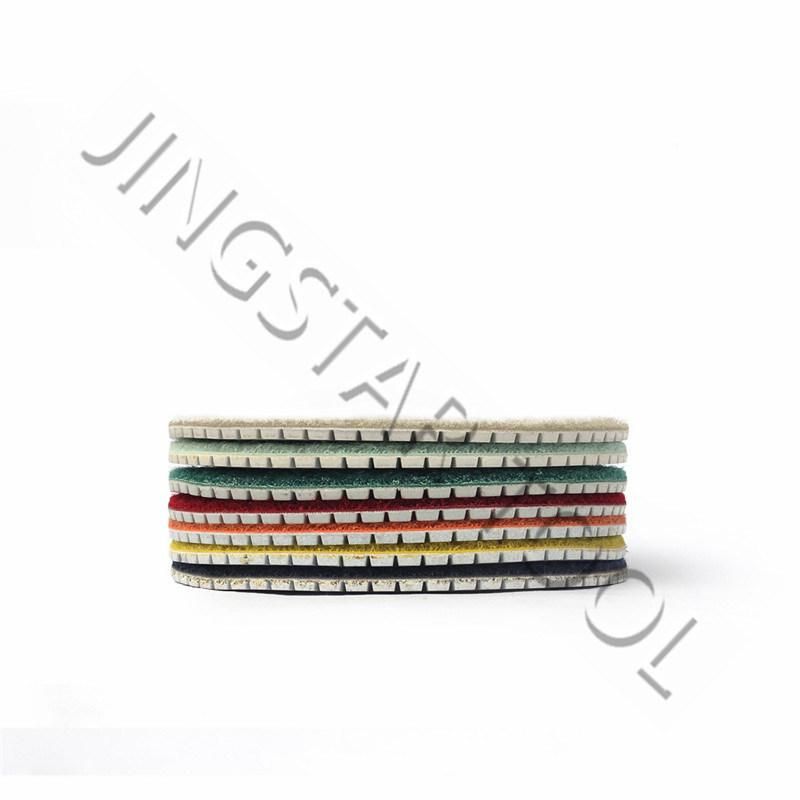 75mm 100mm 125mm 7 Steps Diamond Polishing Pad for Engineered Stone Es Artificial Stone Quartz