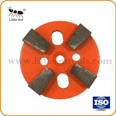 4 Teethes Concrete Floor Diamond Grinding Shoes Polishing Plate