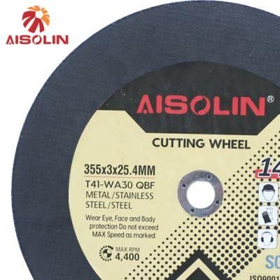Double Net 355mm Stainless Steel Cutting Wheel for Metal Fabrication