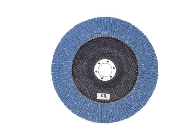 5" 60# Blue Imported Zirconia Alumina Flap Disc with High Tensile and Bending Strength as Abrasive Tools for Angle Grinder Polishing Grinding