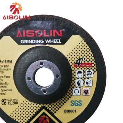 Fiberglass Reinforced 100mm Hardware Tools Bf 4 Inch Grinding Disc for Metal Steel Abrasive