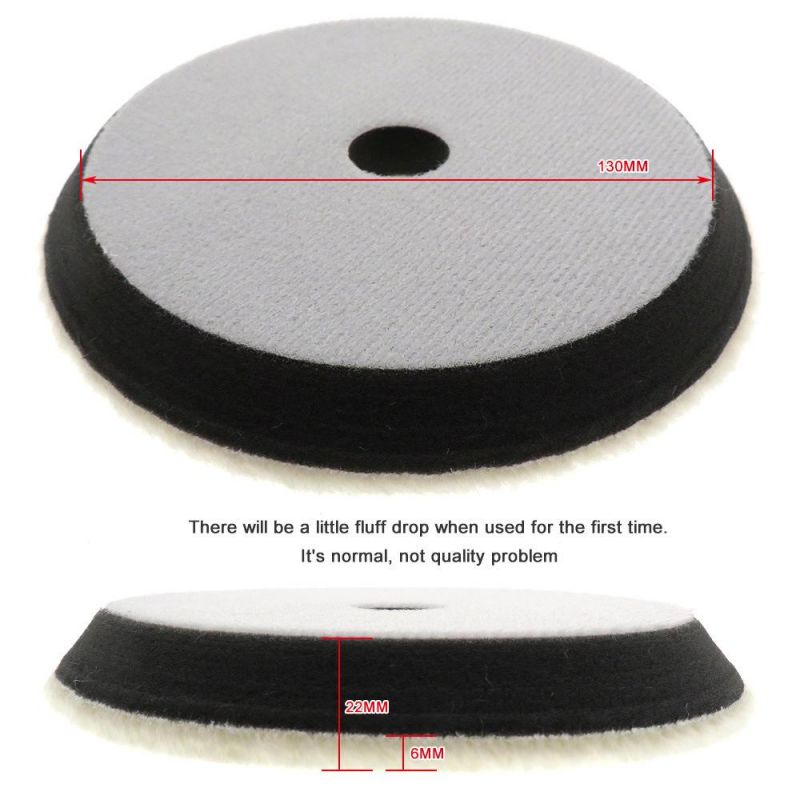 6 Inch Short-Nap with Foam Cushion for Rotary & Da Polisher 150mm Knitted Wool Pad