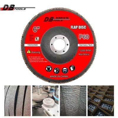 6 Inch 150mm Emery Flap Disc 22mm Hole Hand Tools Abrasive for Metal Oxide P60