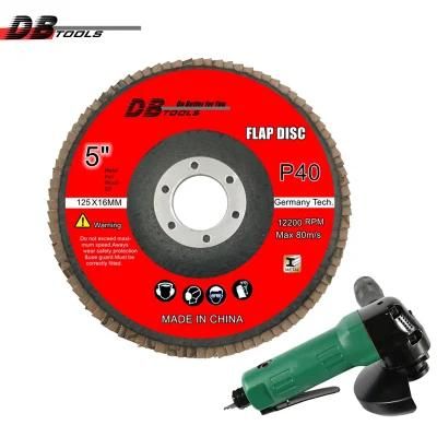 5&quot; 125mm Flap Disc Wheel Sanding Disc 22mm a/O Abrasive T27 Flat Assorted Grit 40
