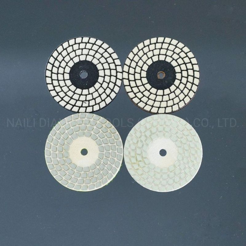 Qifeng Manufacturer Power Tool Granite/Marble Diamond Tool Resin Bond Abrasive Tools Factory 4 Steps 3/4 Inch Dry Polishing Pads