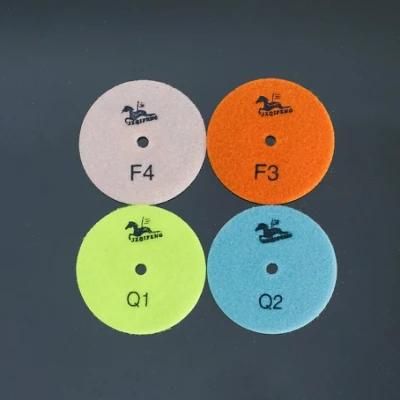 Top Qifeng Power Tool 4 Steps 125mm Abrasive Tools Dry Polishing Pads for Granite/ Marble