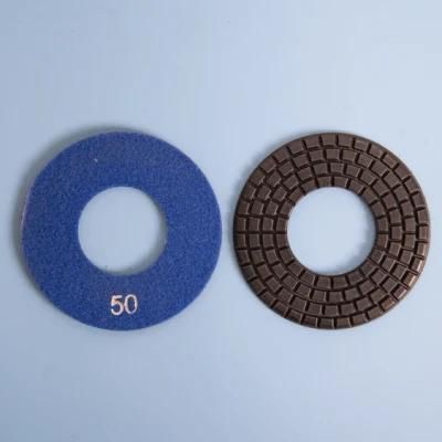 Qifeng Manufacturer Power Tool Factory Direct Sale Diamond 5&quot; Abrasive Marble Granite Polishing Pad with Big Hole for Wet Use