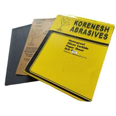 9*11 Inch Korean Waterproof Abrasive Paper Aluminium Oxide Sanding Paper Sandpaper