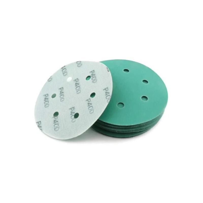 6inch 150mm Green Coated Polyester Film Base Waterproof Abrasive Paper Sanding Disc for Automotive