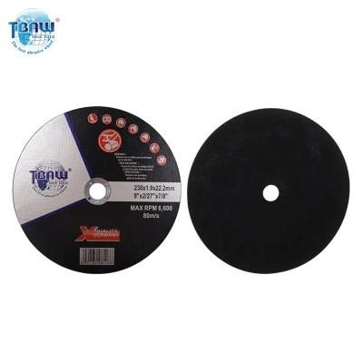 Factory Customized Flat Cutting Wheel for Stainless Steel (230X1.9X22.2mm) Abrasive Cutting Disk for Metal Grinder