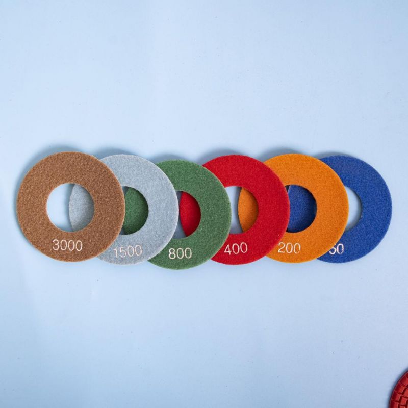 Qifeng Manufacturer Power Tools Diamond 125mm Polishing Pads with Big Hole for Marble Granite