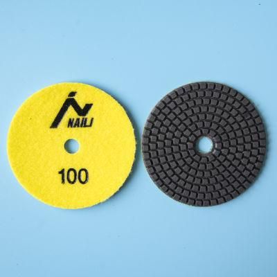 Qifeng Power Tool 4&quot; Diamond Resin Wet Polishing Pads Granite Marble Concrete Stone