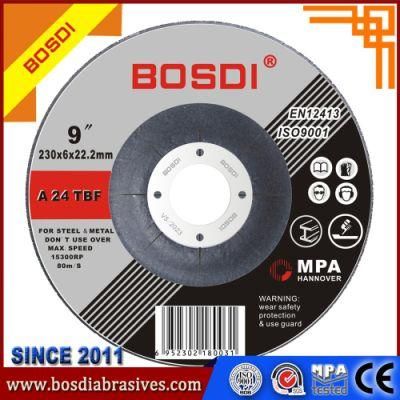 9&quot;Inch Depressed Center Grinding Wheel with MPa Certificate Grinding Metal and Inox