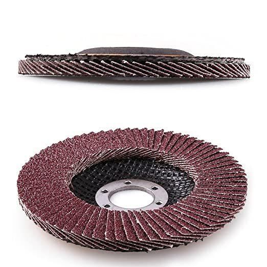 4.5 Inch Flap Discs - 20PCS 40 60 80 120 Grit Assorted Sanding Grinding Wheels, Aluminum Oxide Abrasives, Type #27