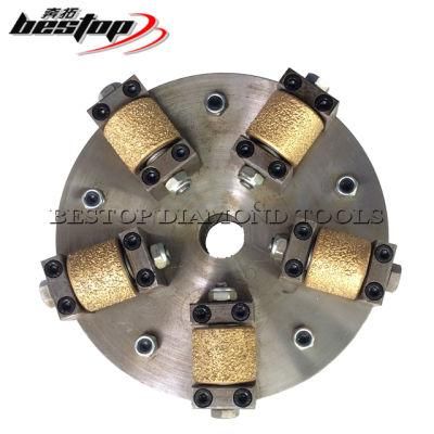 10&quot; Bush Hammer Grinding Wheels with Vacuum Brazed Rollers for Stone Sandblasting