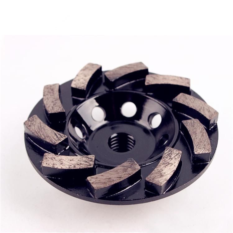 5 Inch D125mm Diamond Grinding Cup Wheel Disc with Ten Segments Diamond Grinding Disc M14 Thread Hole for Concrete and Terrazzo Floor