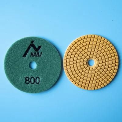 Qifeng 4&quot; Diamond Wet Resin Polishing Pad for Granite Marble and Concrete