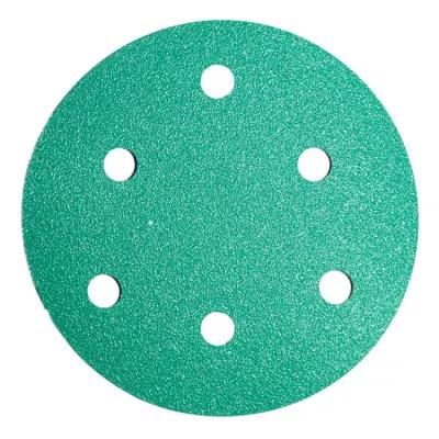 Factroy 125 Green Pet Film Abrasvie Sandpaper Sanding Paper Hook and Loop Velcro Sanding Disc Wholesale