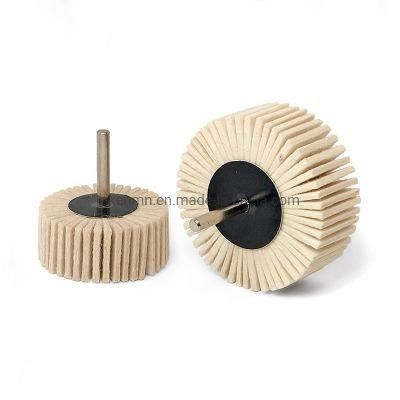 Wool Felt Wire Drawing Felt Crank Flap Wheel with Shaft Buffing Drum Mirror Burnishing Polishing Brush