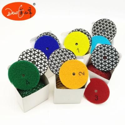 Daofeng 5inch 125mm Dry Diamond Polishing Pad for Quartz (triangle)