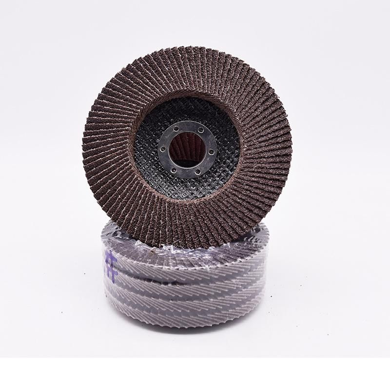 4" 80# Brown Aluminium Oxide Flap Disc with Excellent Performance as Abrasive Tools for Angle Grinder