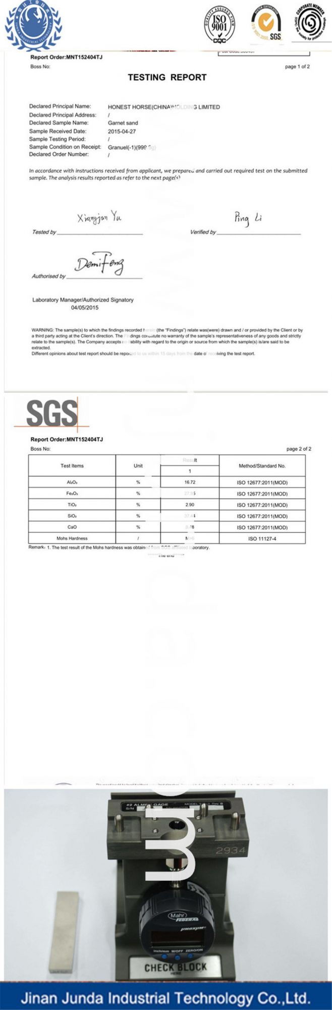 Sea/Ocean Garnet Sand for Waterjet Cutting Machinery