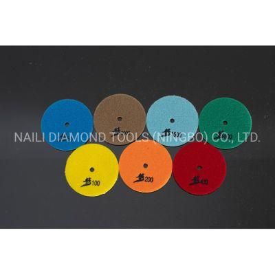 3 Inch 7 Steps Diamond Dry Flower-Shaped Polishing Pad for Marble and Granite