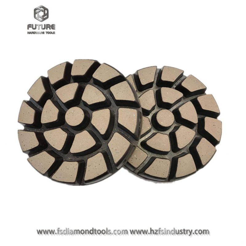 Diameter 3 Inch Resin Hybrid Copper Bond Diamond Rigid Polishing Pads for Grinding Concrete Terrazzo Granite Marble Stone Floor