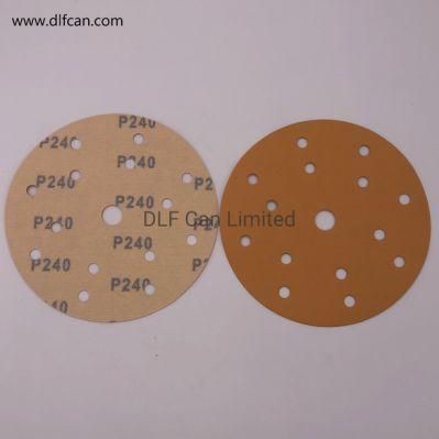6 Inch and 15 Holes Gold Sanding Disc P240