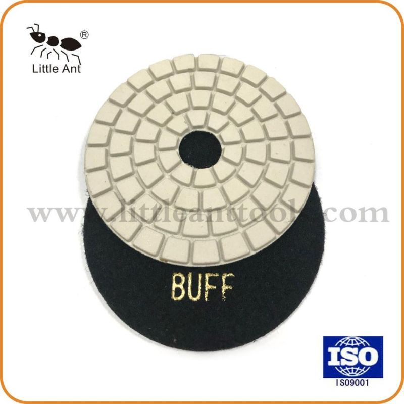 4 Inch Diamond Buff Pads, White/Black Buffing Pads