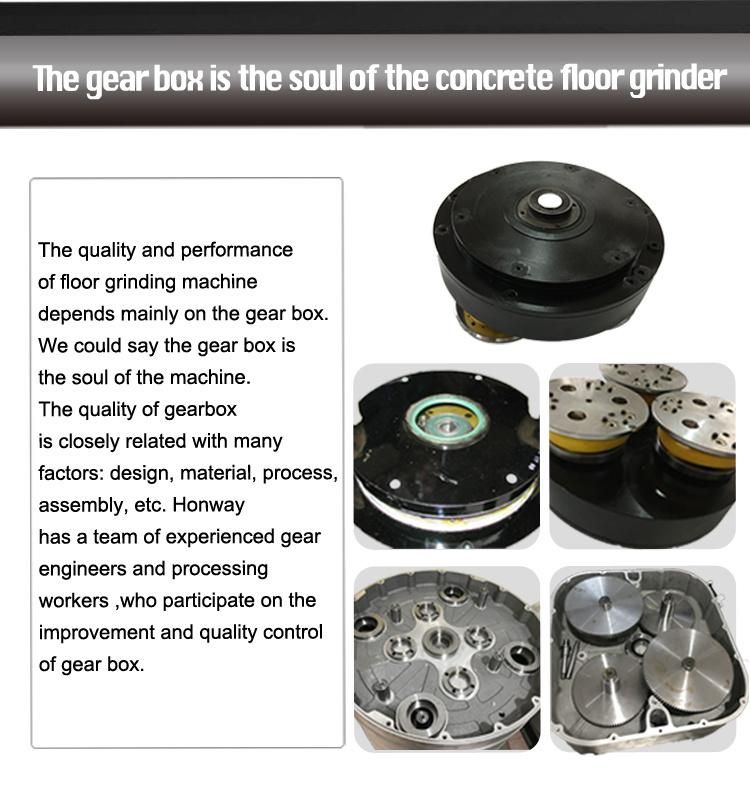 Planetary Concrete Epoxy Floor Grinder with 3 Discs for Customized Plate with Gear/Belt Driven
