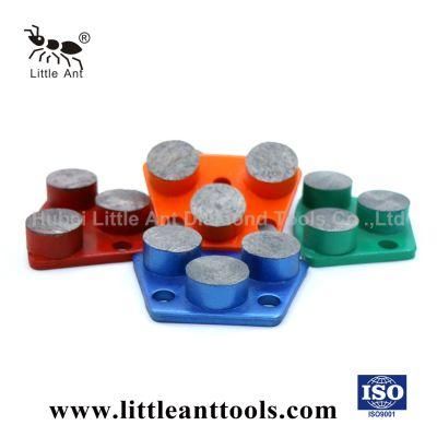 Trapezoid Diamond Tools Grinding Plate with 3 Round Segments for Concrete