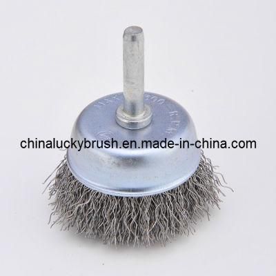 4 Inch Crimped Cup Brush with Shaft (YY-061)