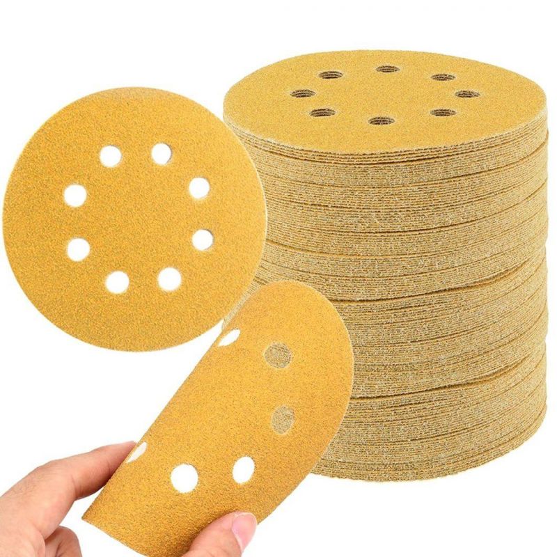 36/40/60/80/100/120/150/180/220/240/320 /400 Grit Yellow Abrasive Disc Grinding Disc Hook and Loop Velcro Disc