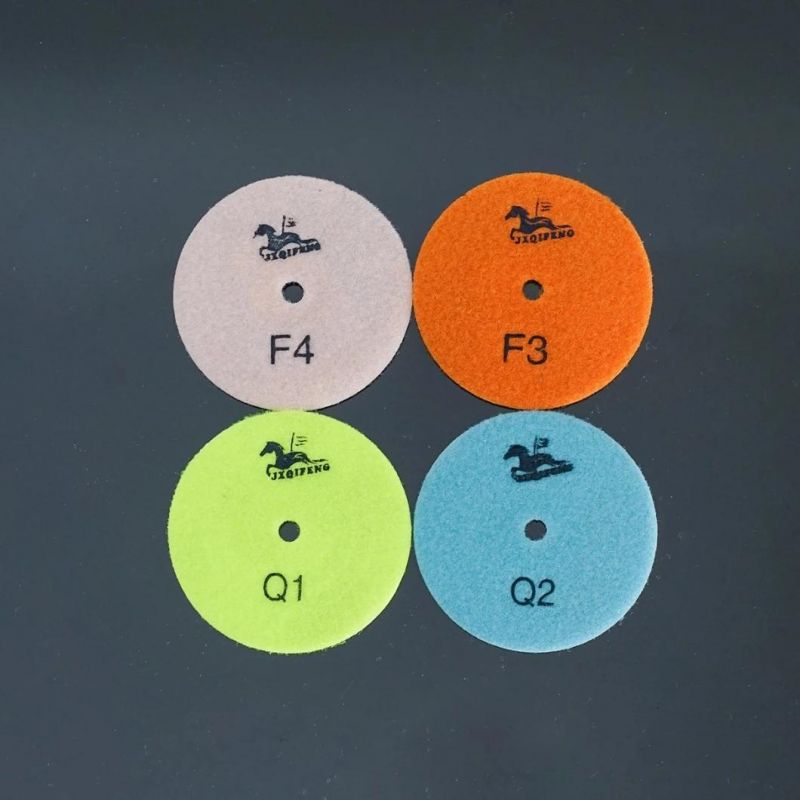 Top Qifeng 80/100mm 4 Steps Diamond Resin Polishing Pad for Granite/Marble