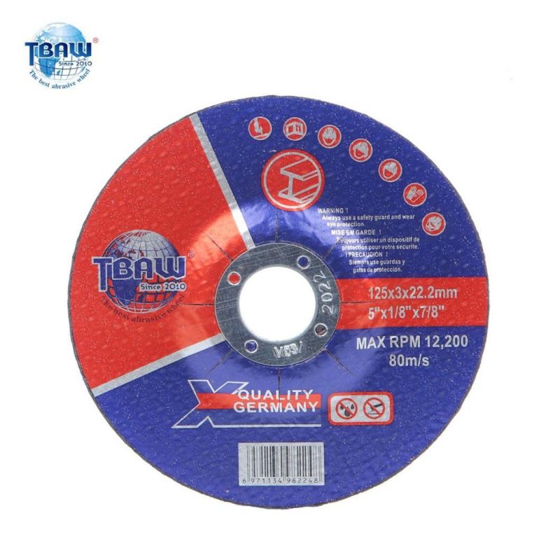 China Manufacturer 5 Inch125X3mm Abrasive Disc Cutting Grinding off Wheel for Metal Grinding
