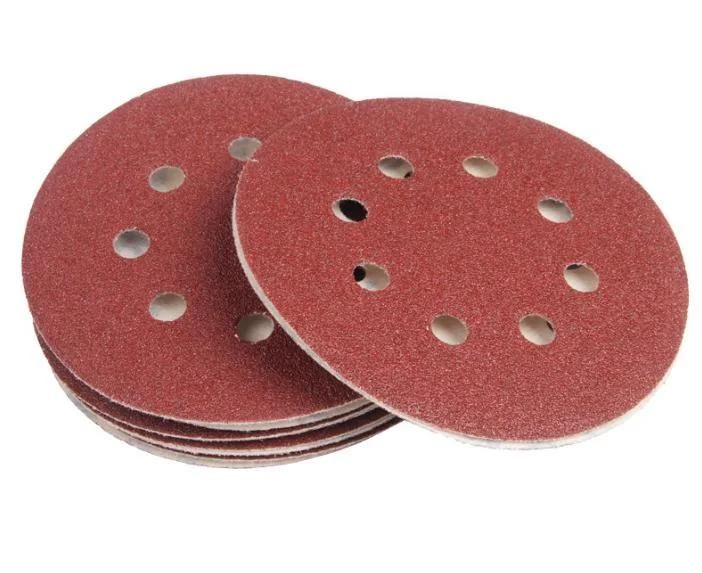 Free Sample 5 Inch 6 Hole Sanding Discs Hook and Loop Automotive Abrasive Sand Paper Disk