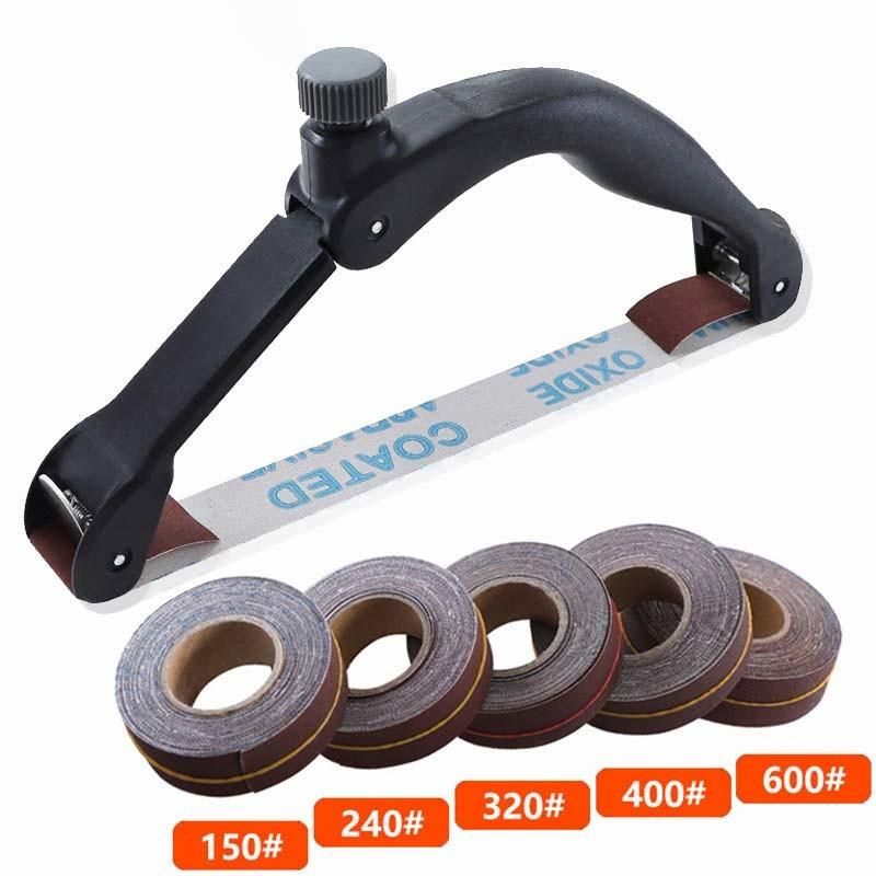 Hand-Held Bow-Shaped Sandpaper Rack Special-Shaped Belt Rack Belt Roll Set Small Manual Grinding and Polishing Tool