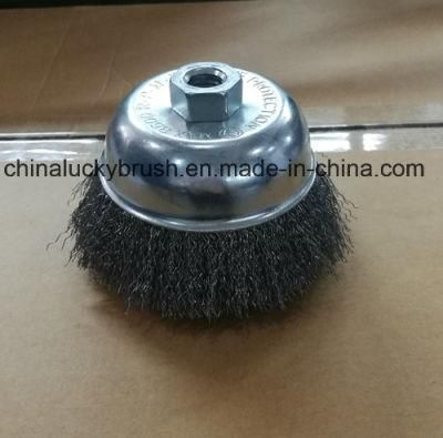 4inch Steel Wire Galvanized Cup Brush with 5/8&quot;-11&quot; Nuts (YY-642)