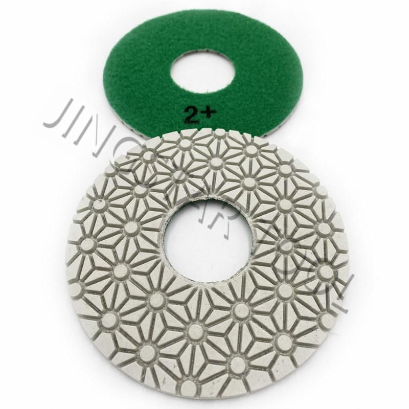 China Promote 125mm Wet Marble Quartz Granite Diamond 3 Marble Polishing Pads