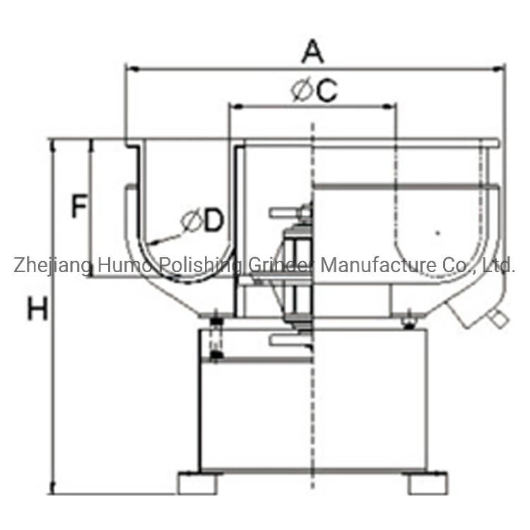 Vibratory Finishing Machine with Straight Wall Bowl Grinder Machine 60L