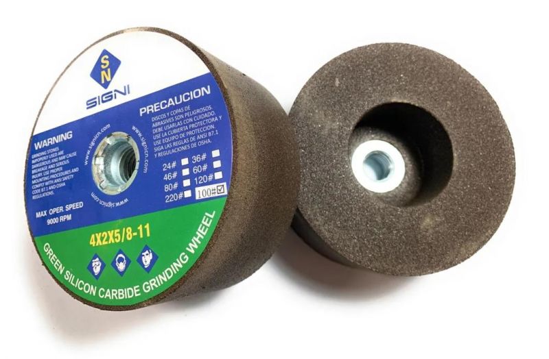 Green Silicon Carbide Grinding Stone for Granite Marble 4X2X5/8-11, 4X2xm14