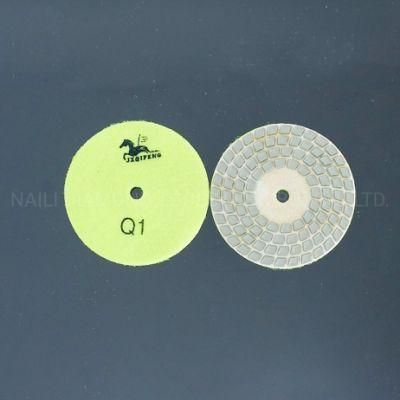 Qifeng Power Tool 4 Inch Diamond Four-Step Dry Polishing Pads for Marble/ Granite