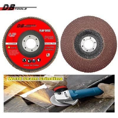 4.5&quot; 115mm Flap Sanding Disc Flap Wheel 16mm Hole a/O Abrasive P120 for for Edge Grinding